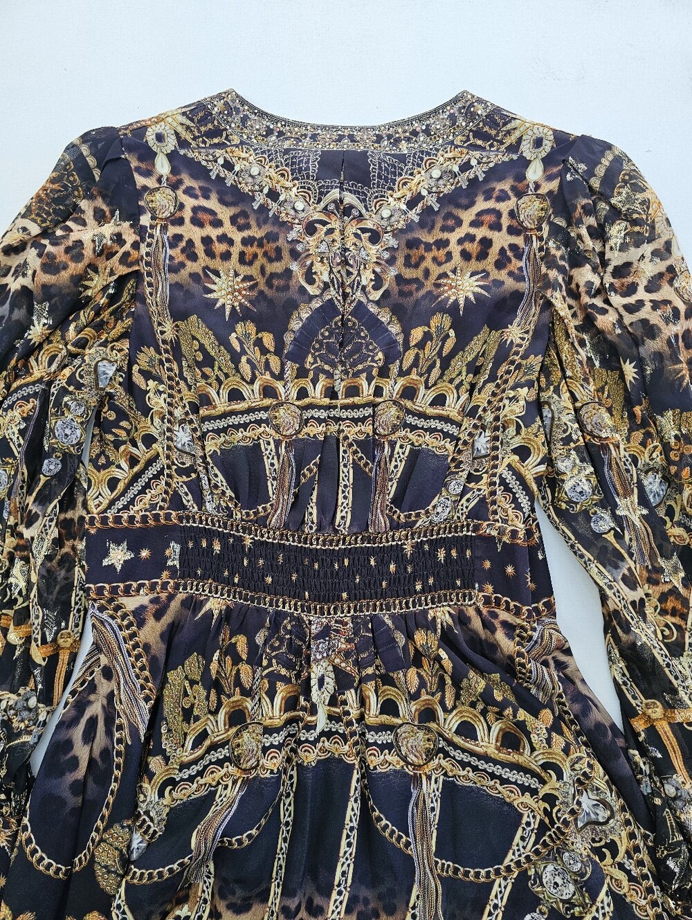 Nwt Camilla Shaped Waistband Dress With Gathered Sleeves - Picture 11 of 13